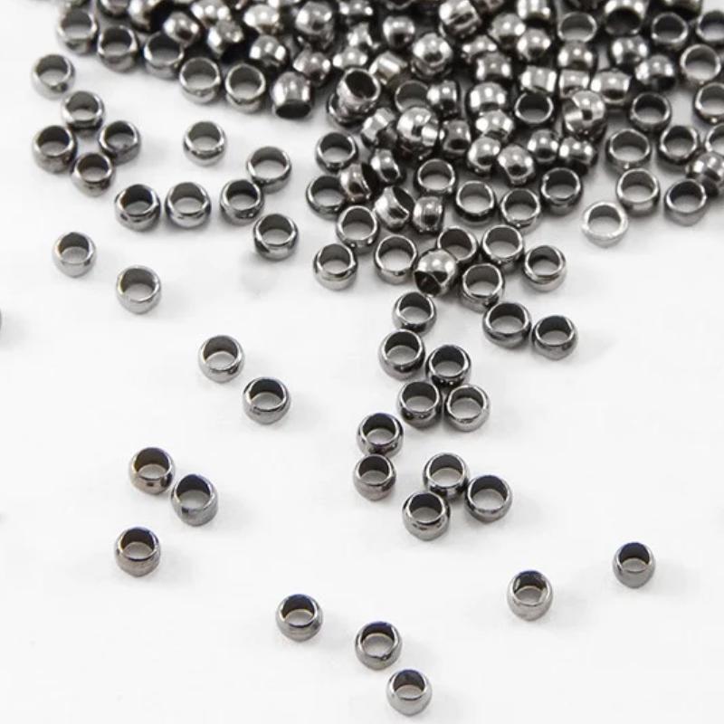 Кримпы зажимные бусины 2 мм 100 шт. Хром - фото 3