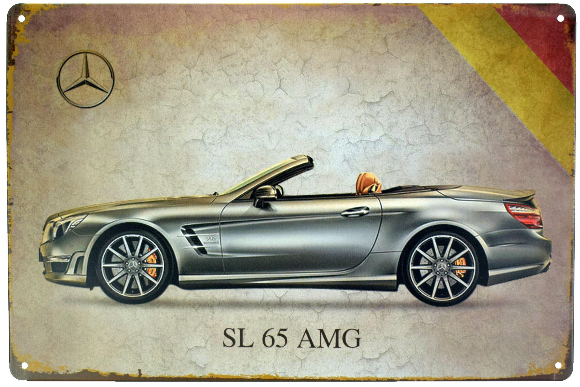 Табличка металлическая Mercedes SL 65 AMG 20x30 см