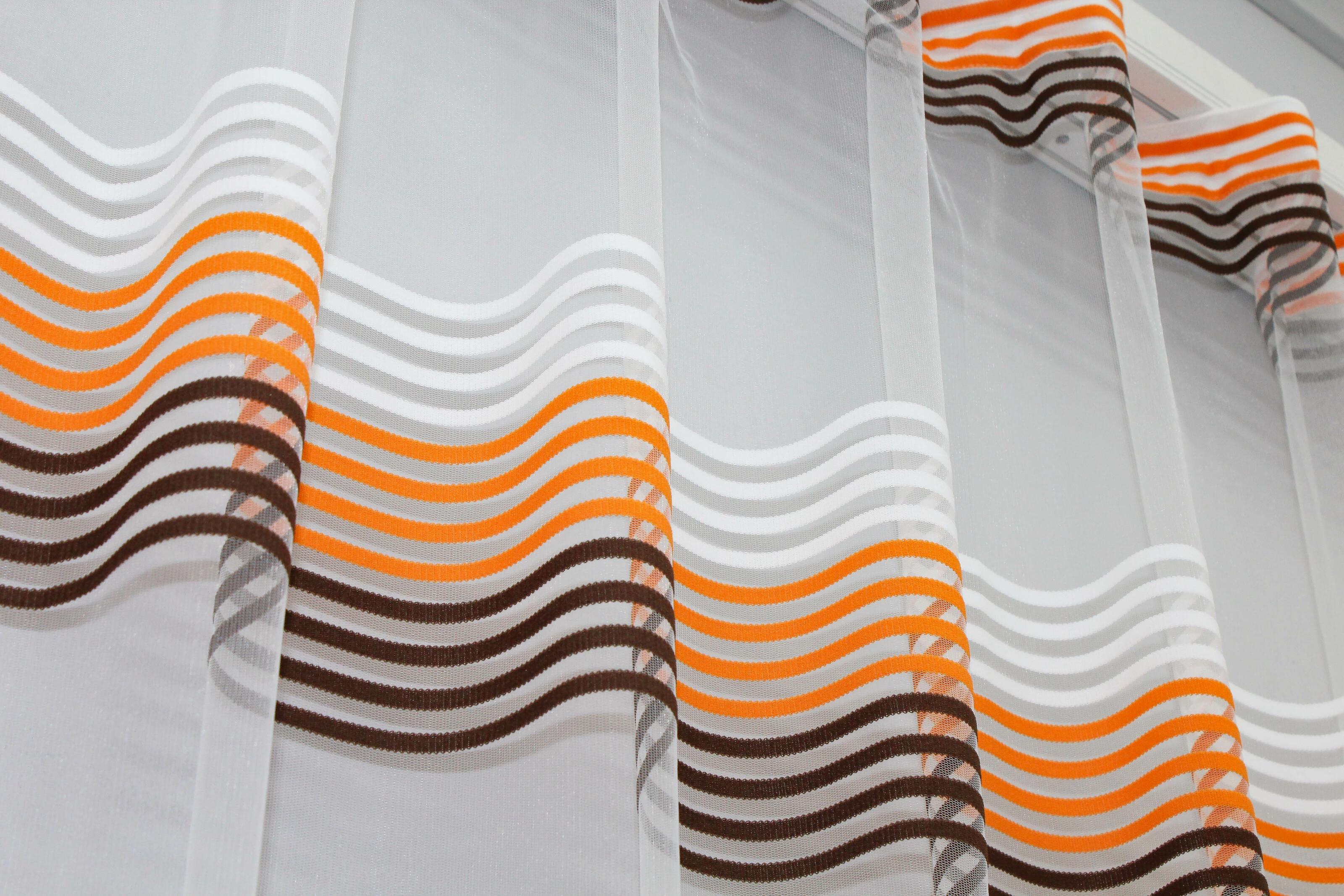 Тюль VR-Textil 1307т Терция фатин 300х270 см Молочный/Оранжевый/Венге (42-0009) - фото 7