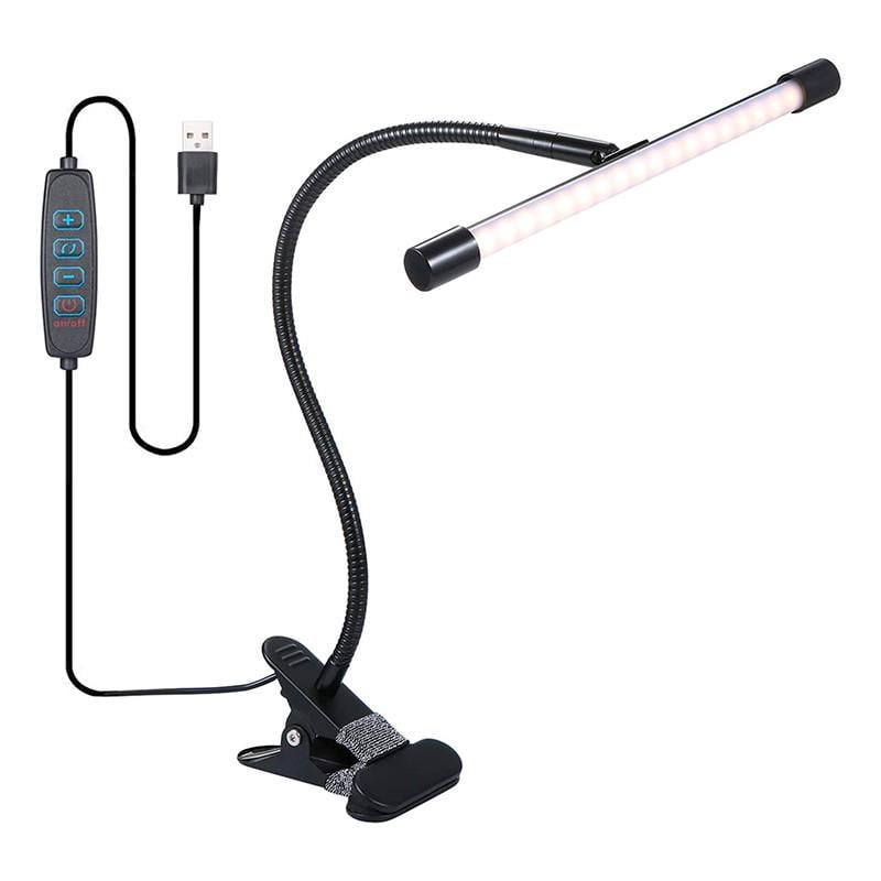 Настольная LED лампа гибкая Lesko M006-1 с прищепкой переносная USB Black (2997280110)