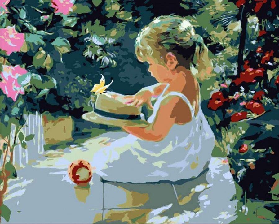 Картина по номерам Девочка в саду (GX7040)