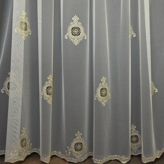 Тюль фатин IDEIA Геральдина V-C1 2,8 м c вышивкой Золотой (2200003972290)