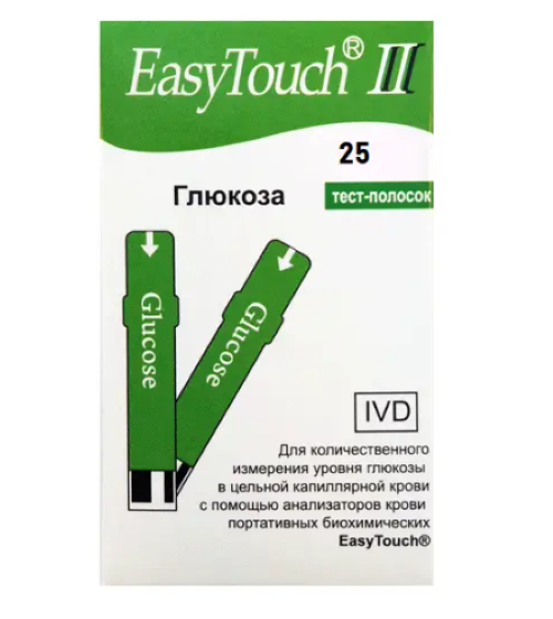 Тест-полоски для глюкометра Easy Touch для определения уровня глюкозы 25 шт. (AN001119)