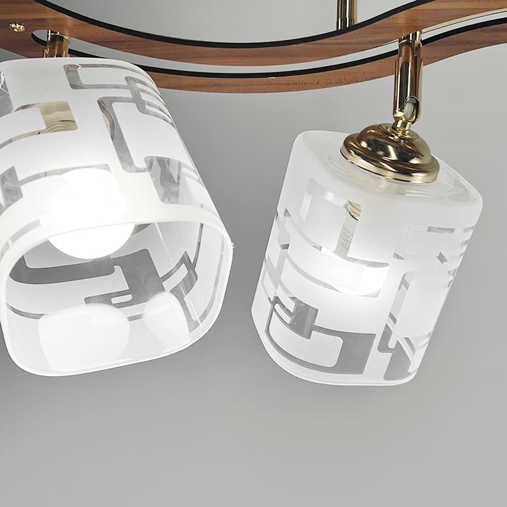 Світильник із декором дерева на 3 плафони 50 см Золотий (6032/3 GD) - фото 3 Світильник із декором дерева на 3 плафони 50 см Золотий (6032/3 GD) - фото 3