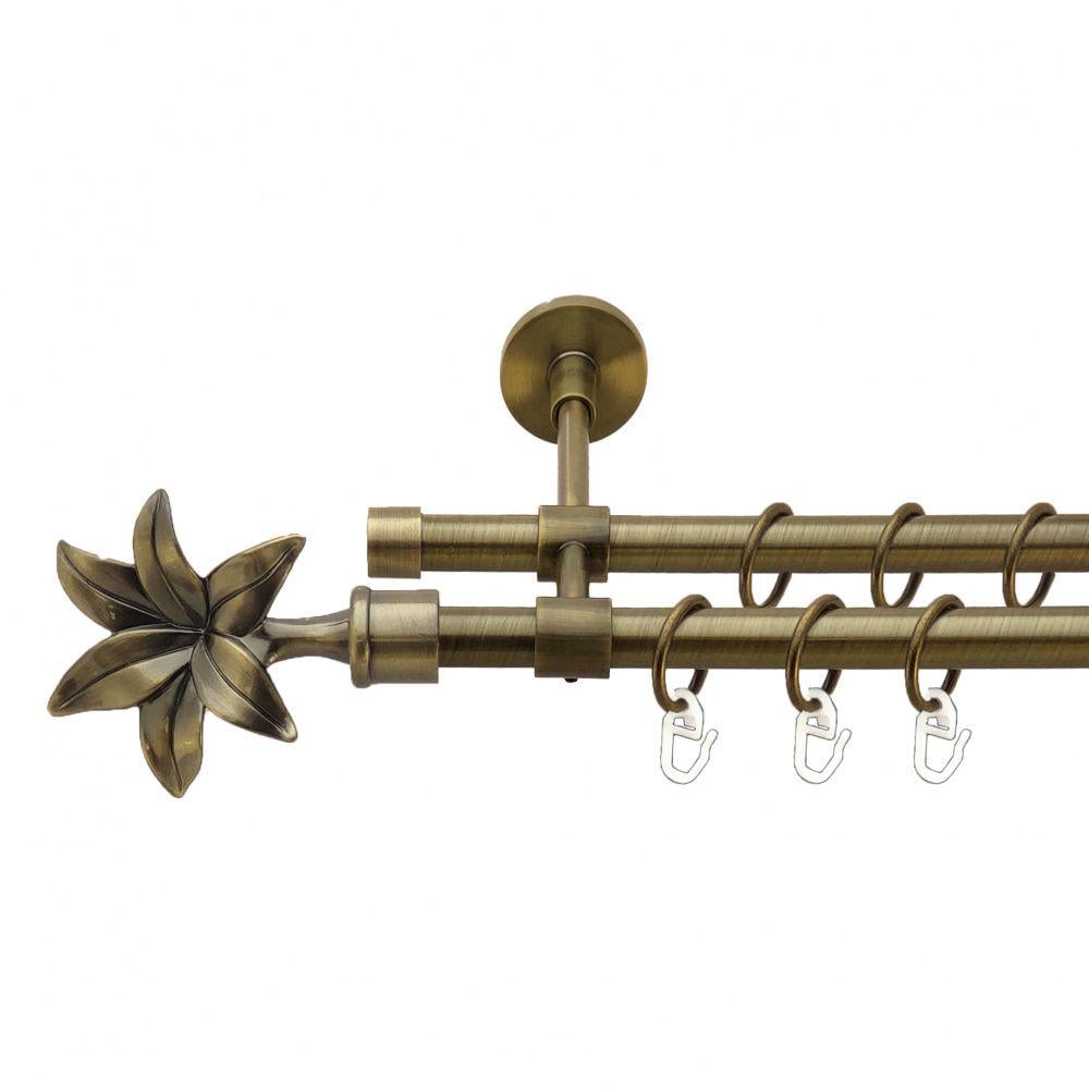 Карниз Orvit Флоріта металевий дворядний закритий гладка труба кільце металеве 16/16 мм 200 см Антик (7329500) Карниз Orvit Флоріта металевий дворядний закритий гладка труба кільце металеве 16/16 мм 200 см Антик (7329500)