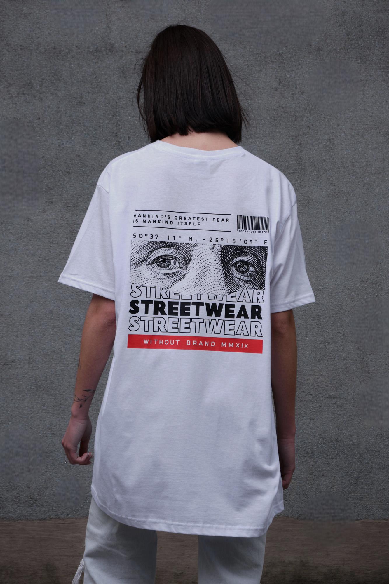 Футболка жіноча Without Streetwear з принтом оверсайз L/XL White (L8049277) - фото 3