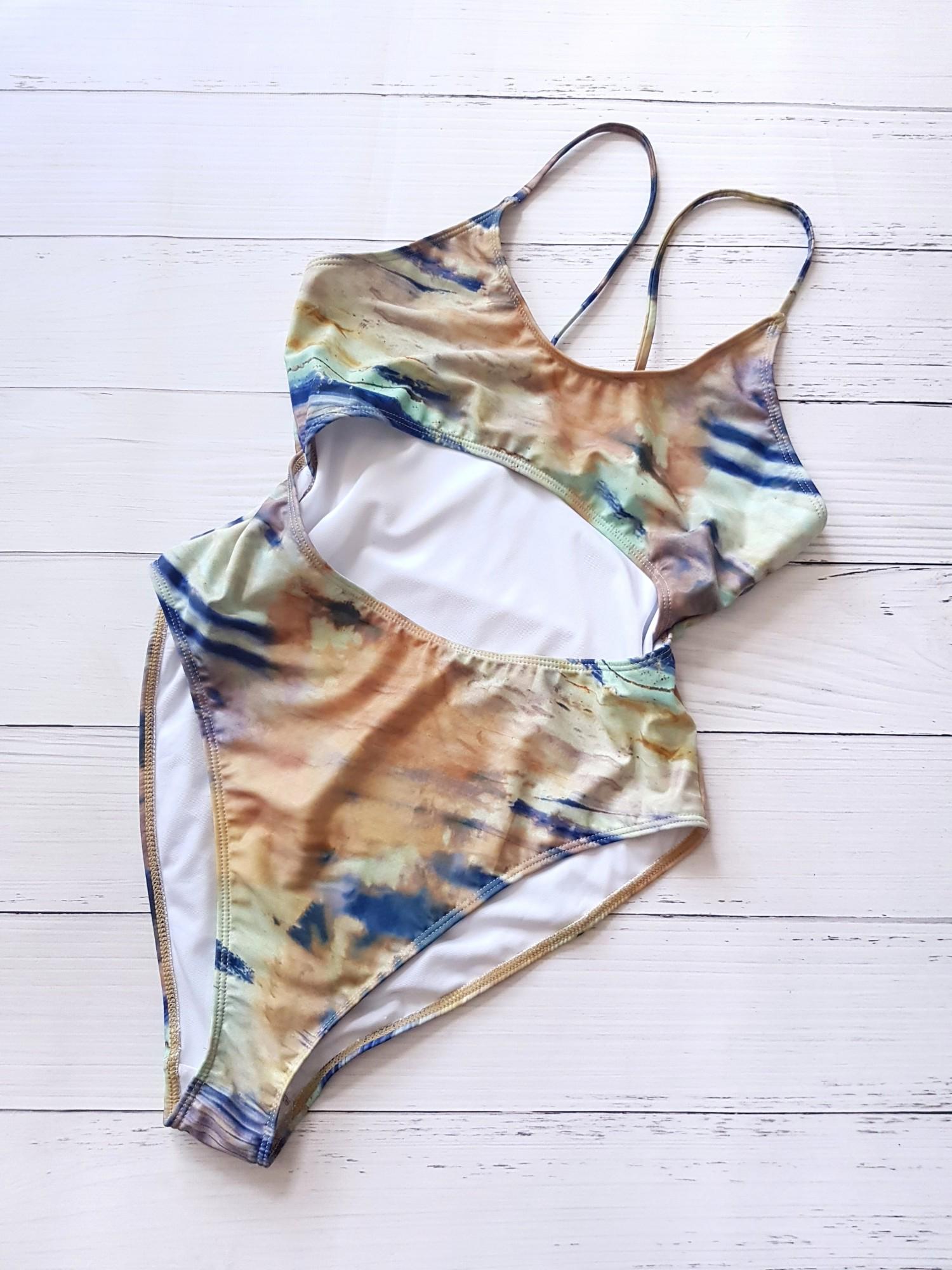 Купальник слитный Missguided L Зеленый/Синий (9551/46)