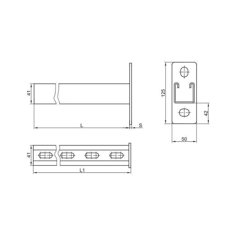 Консоль самостоятельная ДКС B5 Combitech BBP-41 оцинкованная 550 мм 50х125 мм сталь 8 мм (BBP4150) - фото 2