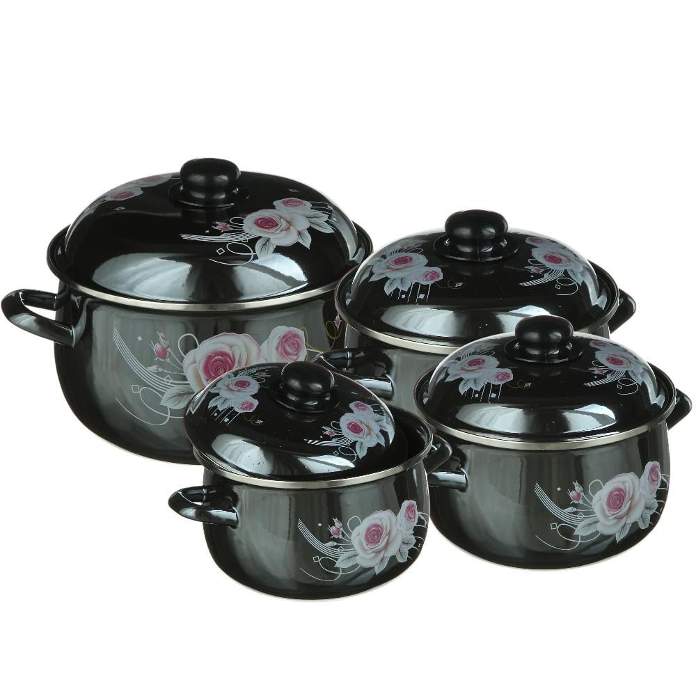 Набір каструль емальованих A-PLUS 8 предметів