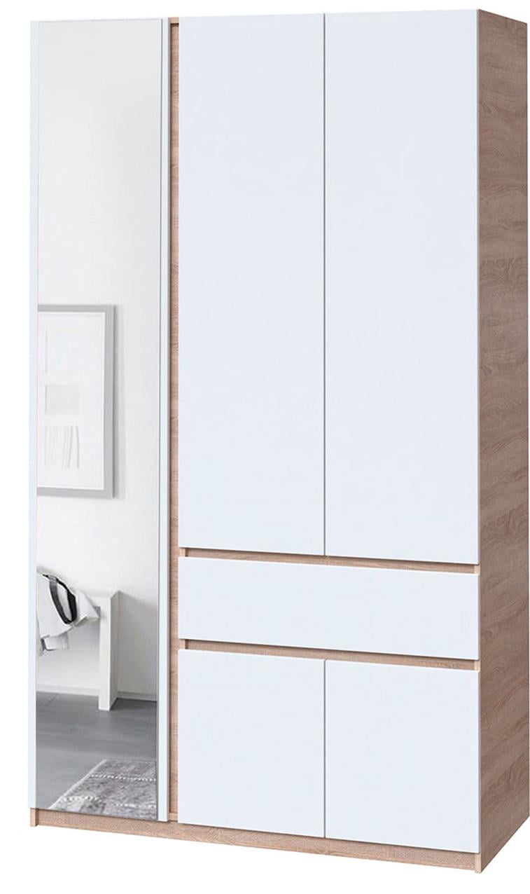 Шкаф для одежды без ручек с полками и ящиком из ЛДСП 1221х2000х520 мм Дуб сонома (20490) - фото 1 Шкаф для одежды без ручек с полками и ящиком из ЛДСП 1221х2000х520 мм Дуб сонома (20490) - фото 1