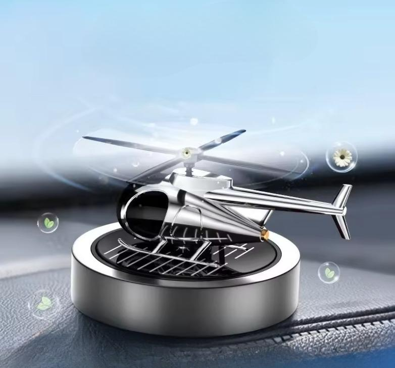 Ароматизатор автомобільний Вертоліт на сонячній батареї Сріблястий - фото 2