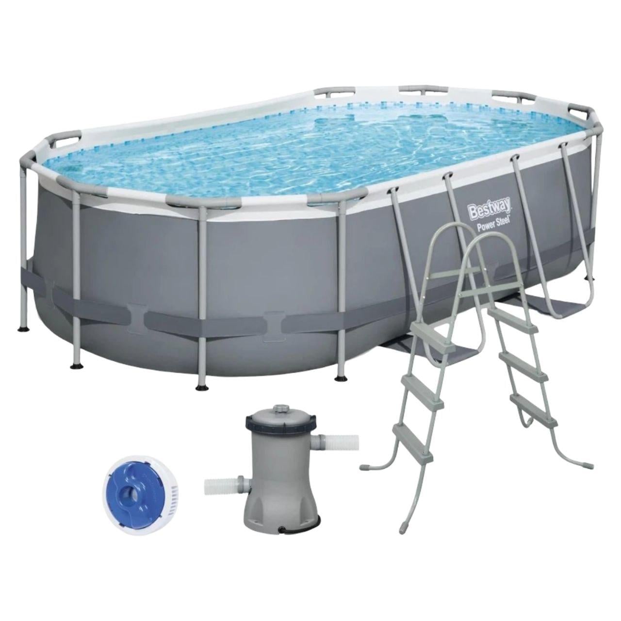 Бассейн каркасный Bestway 56620 овальный 424×250×100 см с фильтрацией (34473145)