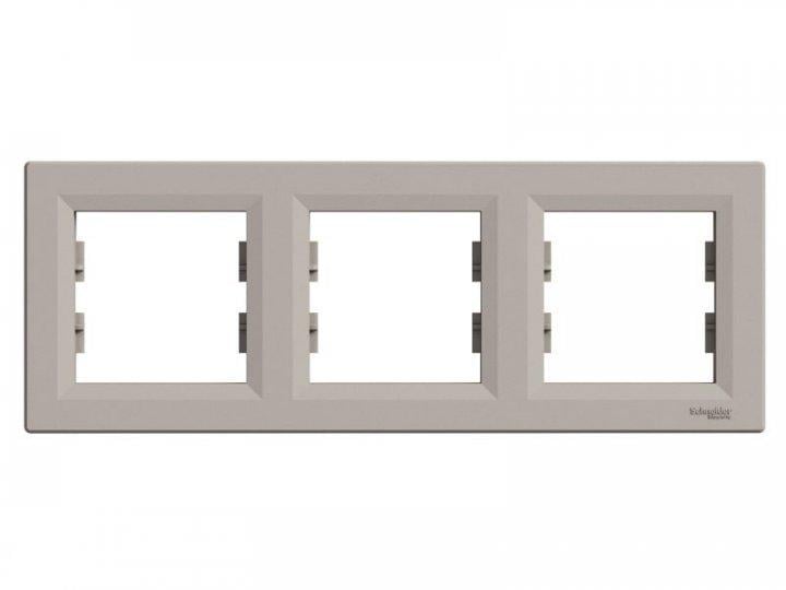 Рамка Schneider Electric EPH5800369 Asfora 3 поста пластик Бронзовый (11485778)