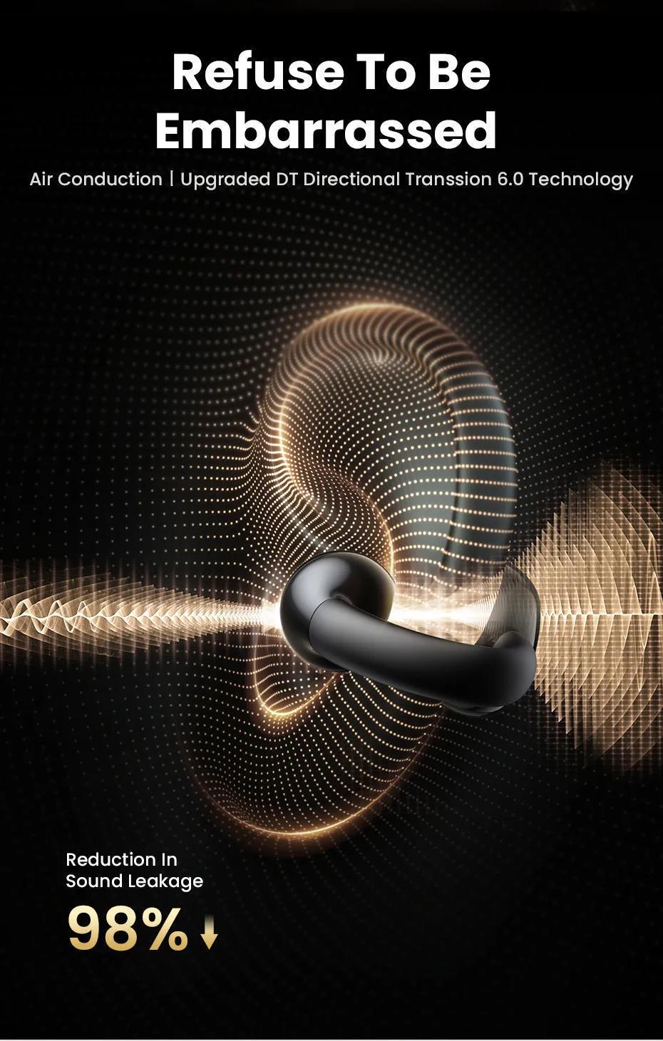 Навушники бездротові UGREEN HiTune S3 Bluetooth 5.4 IPX5 відкритого типу до 30 годин и Чорний (45785) - фото 7 Навушники бездротові UGREEN HiTune S3 Bluetooth 5.4 IPX5 відкритого типу до 30 годин и Чорний (45785) - фото 7