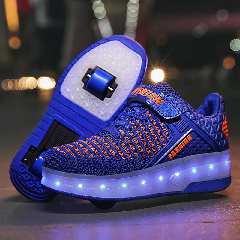 Кроссовки на колесиках LED р. 35 Синий (1390855003)
