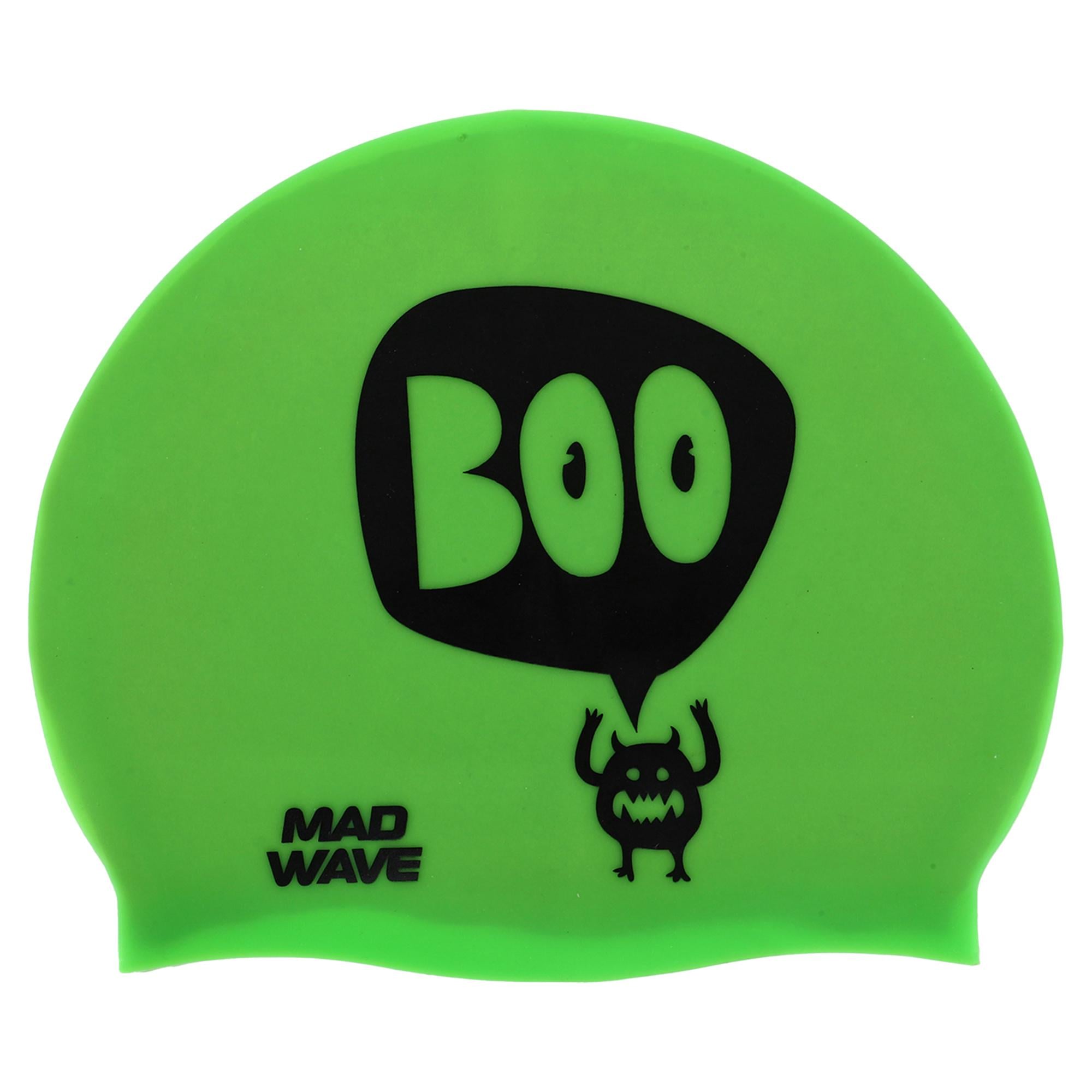 Шапочка для плавания Mad Wave Junior Boo M057305 силиконовая Зеленый (AM0009413)