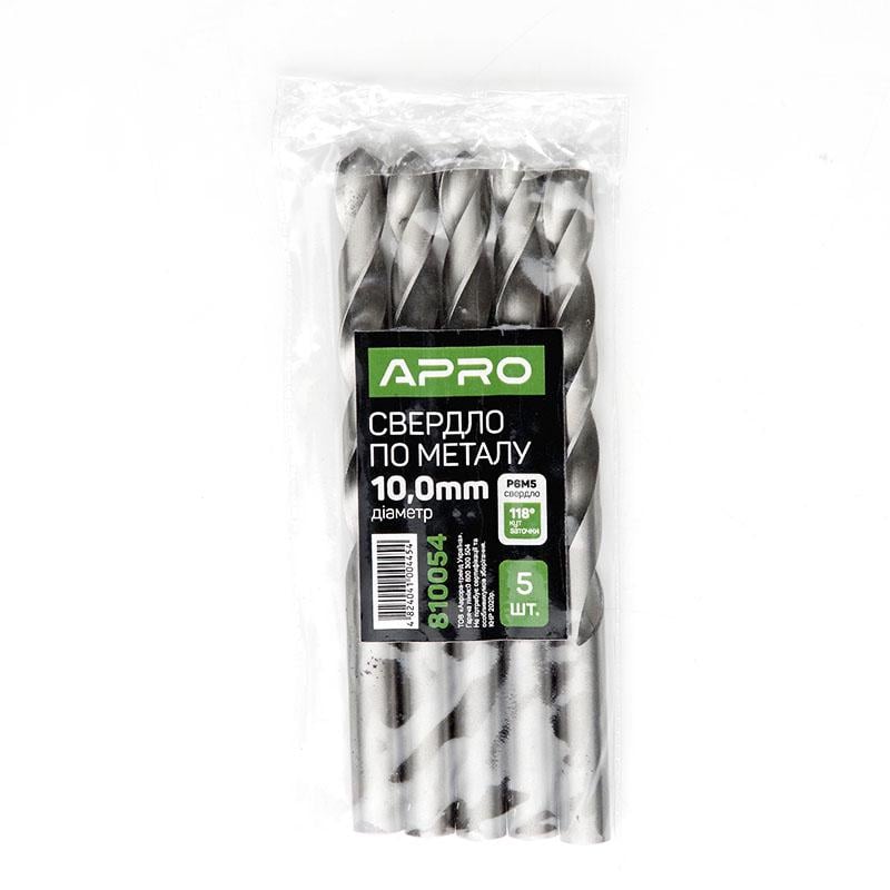 Свердло по металу Apro Р6М5 10 мм (810054)