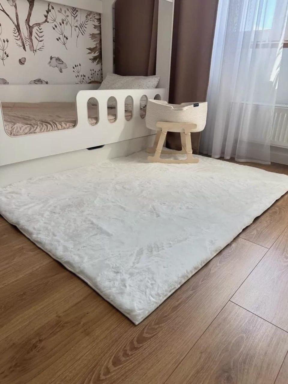 Ковер с искусственным кролиным мехом 140х180 см Белый (Д-am-norka-004-04)