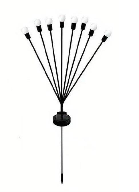 Светильник садовый на солнечной батарее 8 ламп Черный (80578161)