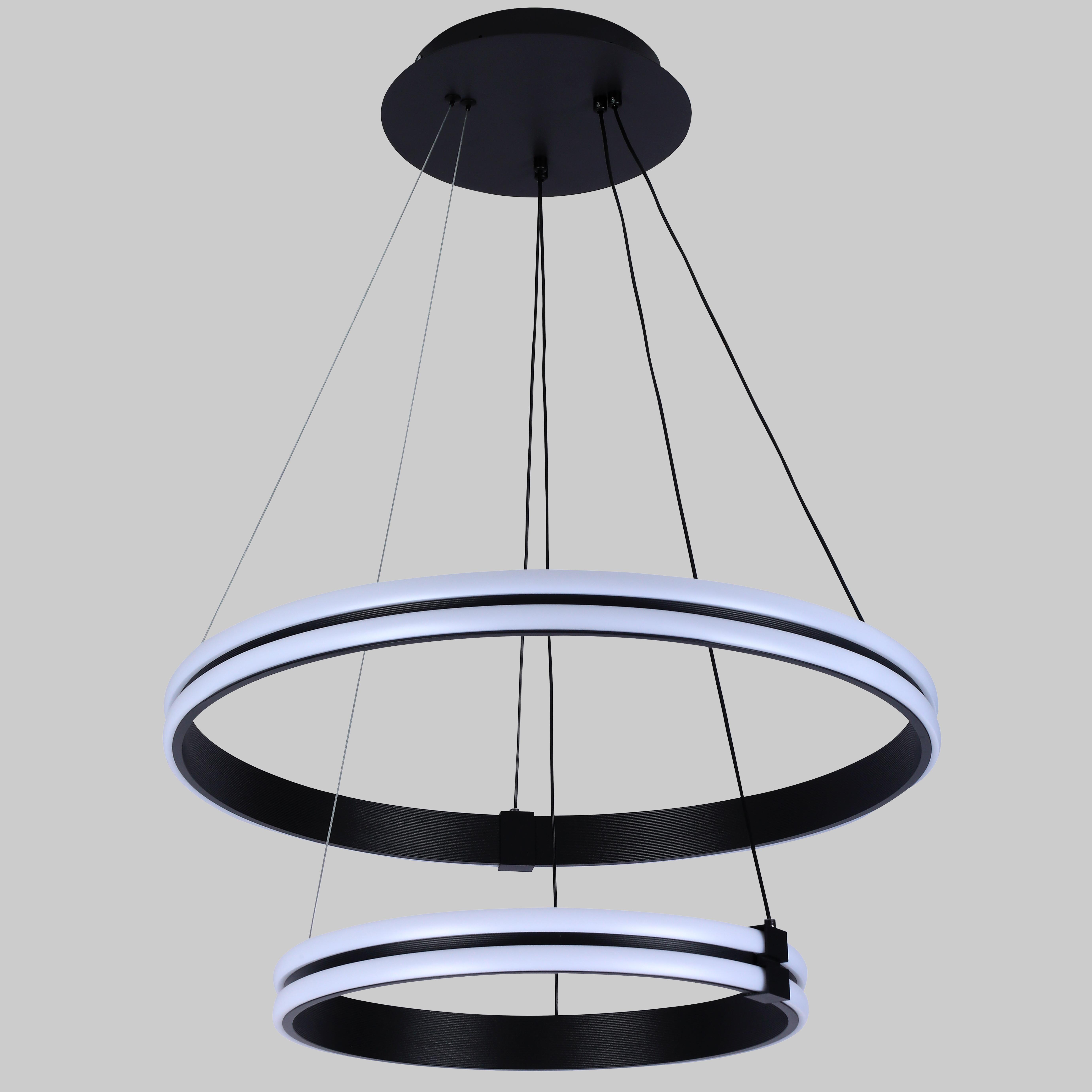 Люстра подвесная led 120W 40/60 см Черный (87-1220 (400/600) BK)