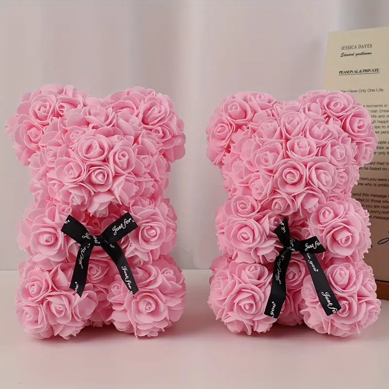 Медведь из 3D роз Teddy Bear 20 см Розовый - фото 3