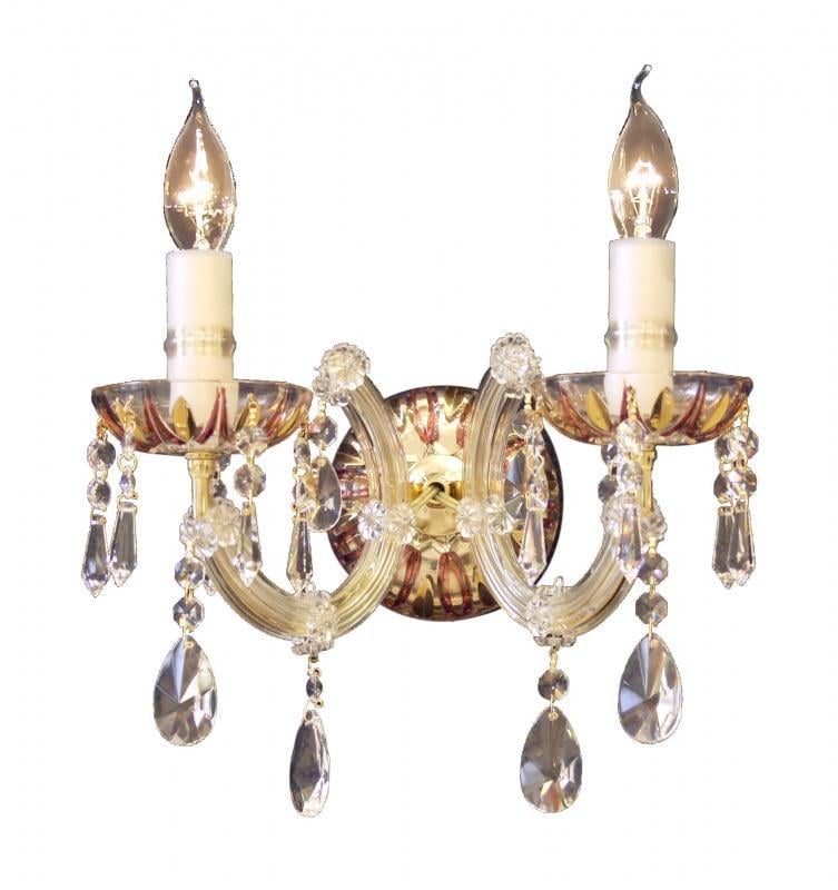 Бра настенное накладное свечка Brille CR-601W/2GR хрустальное барокко Бра настенное накладное свечка Brille CR-601W/2GR хрустальное барокко