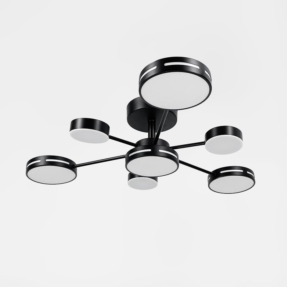 Люстра светодиодная на 7 плафонов Ø 70 см 55 Вт Черный (77033/4+3 BK)
