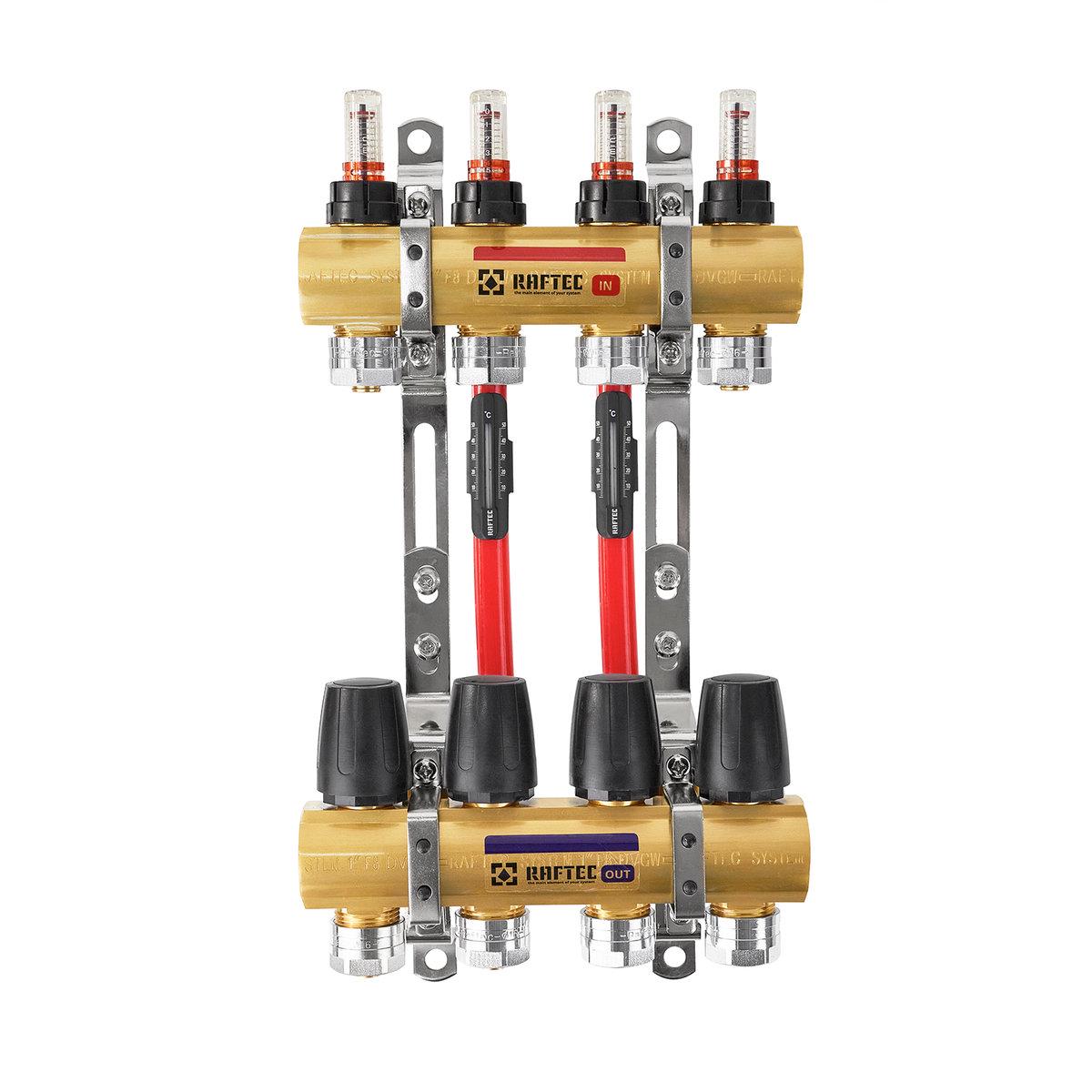 Колектор із витратомірами Raftec 1х4 (SW-56997)