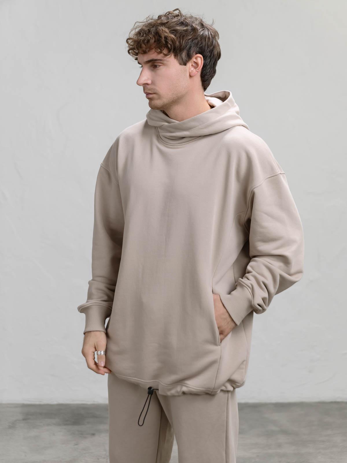 Худі чоловічий вільний FROMUS Onesize Темний беж (1122-19) - фото 2 Худі чоловічий вільний FROMUS Onesize Темний беж (1122-19) - фото 2