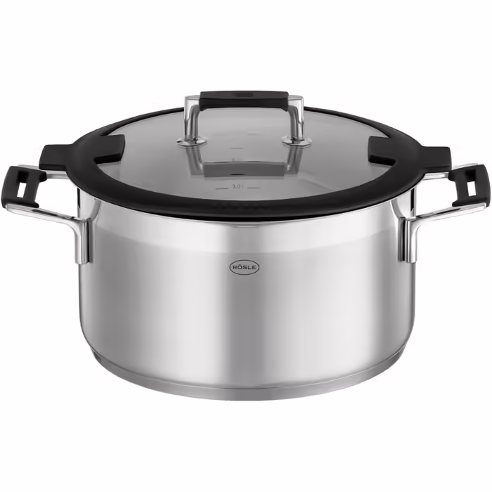 Кастрюля Rosle Silence Pro 24 см 5,8 л Серебристый/Черный/Прозрачный Кастрюля Rosle Silence Pro 24 см 5,8 л Серебристый/Черный/Прозрачный
