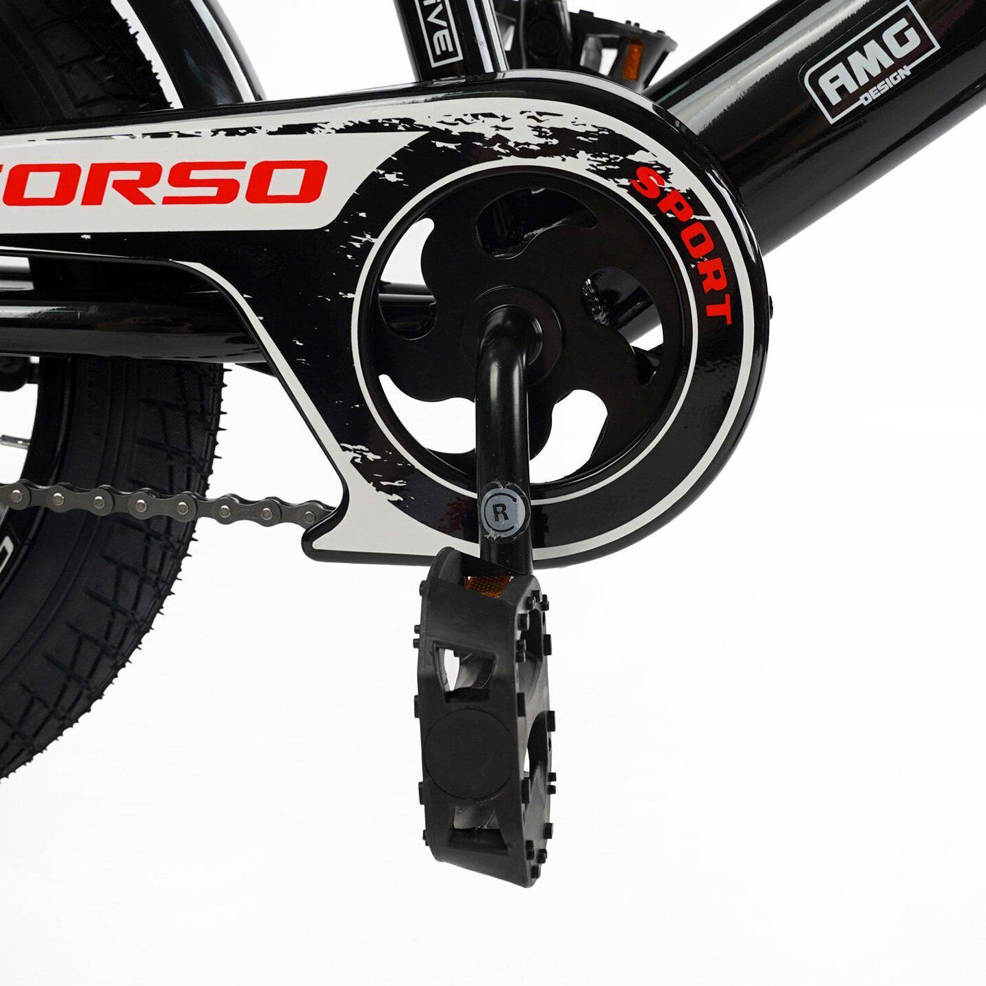 Велосипед двухколесный Corso MAXIS 14" детский с багажником Черно-красный - фото 4 Велосипед двухколесный Corso MAXIS 14" детский с багажником Черно-красный - фото 4