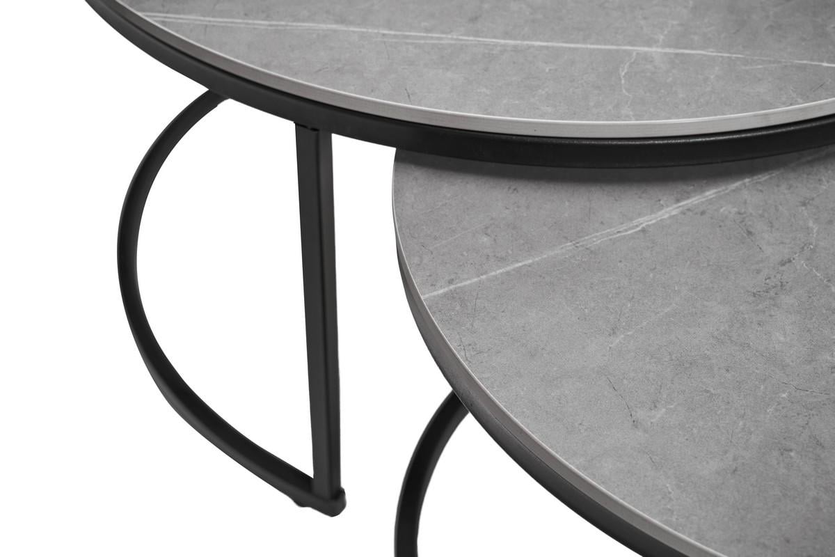 Журнальный стол Лоренза комплект 2 шт. 800х450 мм/600х400 мм Петра грей/Черный (30995655) - фото 3 Журнальный стол Лоренза комплект 2 шт. 800х450 мм/600х400 мм Петра грей/Черный (30995655) - фото 3