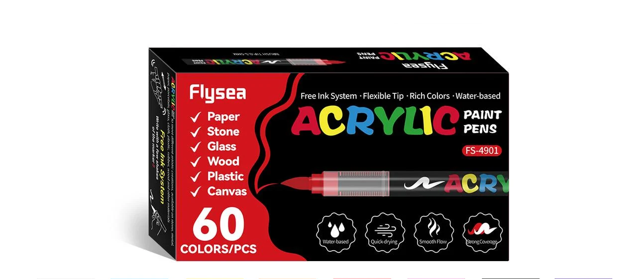 Маркери кистьові акрилові Flysea Soft Brush 60 кольорів (2986754285)