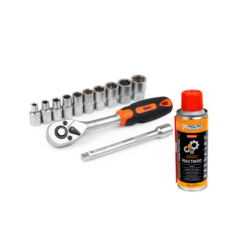 Набір торцевих насадок і мастило універсальне "Рідкий ключ" (332-07)