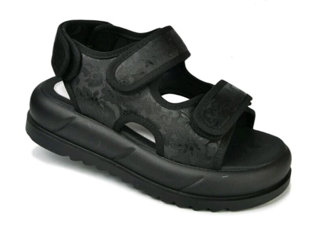 Босоножки подростковые на липучках р. 36 Черный (26485085)