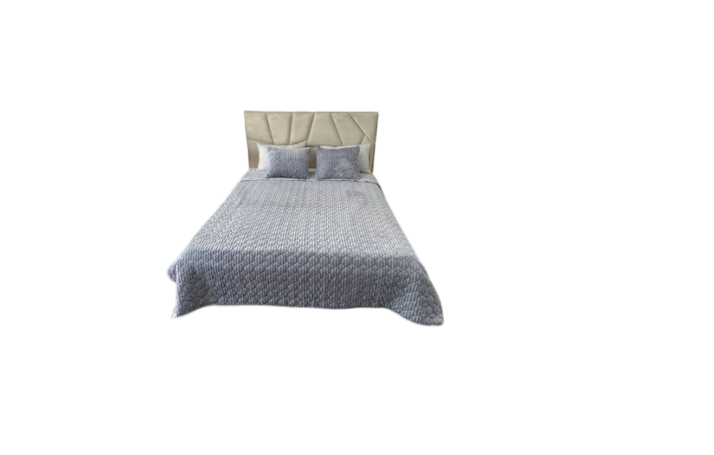 Покривало стьобане з подушками в комплекті 220х240 см Світло-сірий Покривало стьобане з подушками в комплекті 220х240 см Світло-сірий