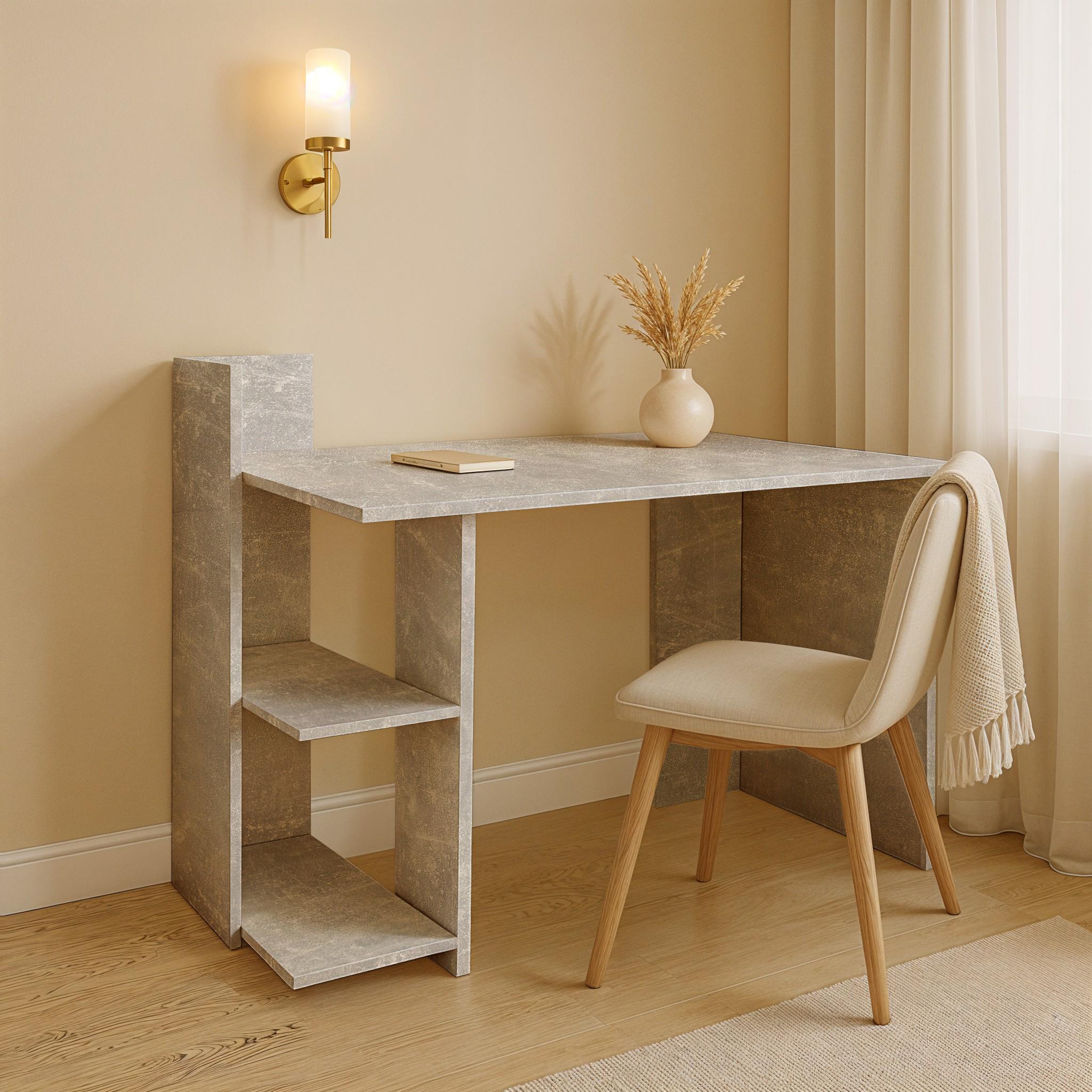 Письменный стол с полками Modern 1116х516х750 мм Бетон