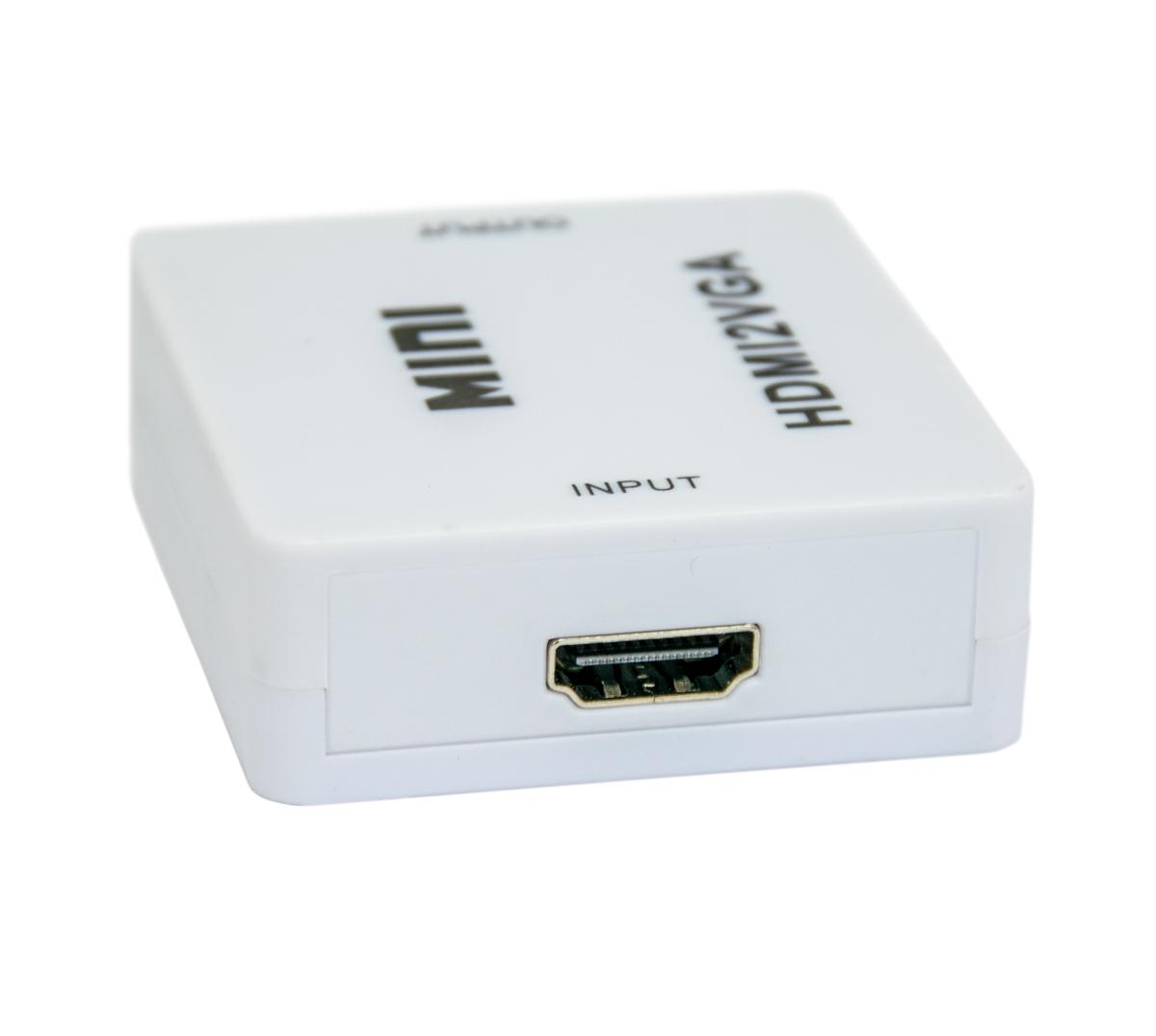 Переходник с HDMI на VGA с дополнительным питанием MINI HDMI2VGA (1008558-White) - фото 4