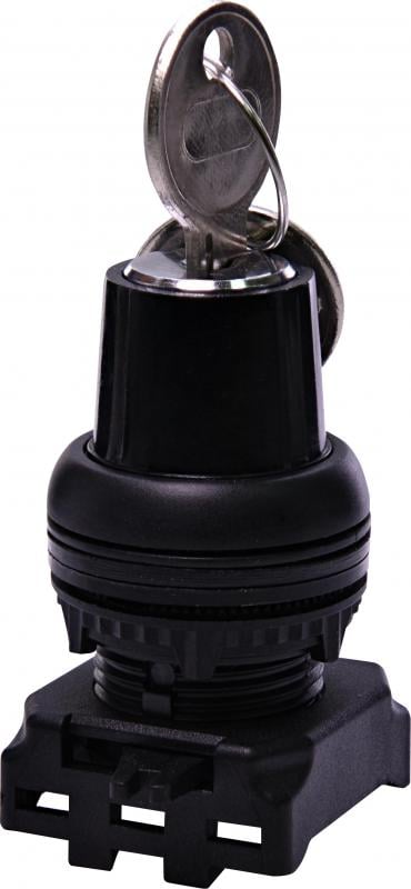 Переключатель IO ETI EGK2-XY-C 22 мм с ключом 2 фиксированных положения Черный (4771370)