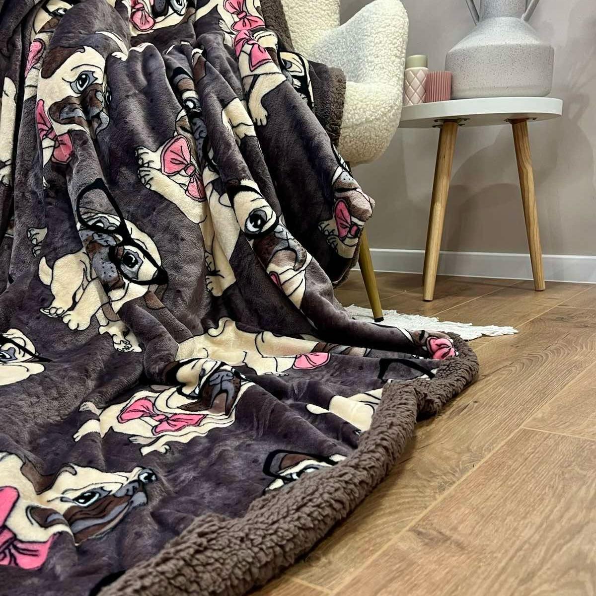 Плед-покрывало двухсторонний 200х220 см Коричневый (29879633) - фото 4