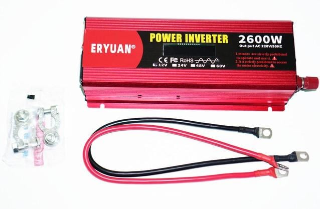 Автомобильный инвертор ERYUAN 2600W LCD DC/AC 12-220V с чистой синусоидой и вольтметром - фото 6 Автомобильный инвертор ERYUAN 2600W LCD DC/AC 12-220V с чистой синусоидой и вольтметром - фото 6