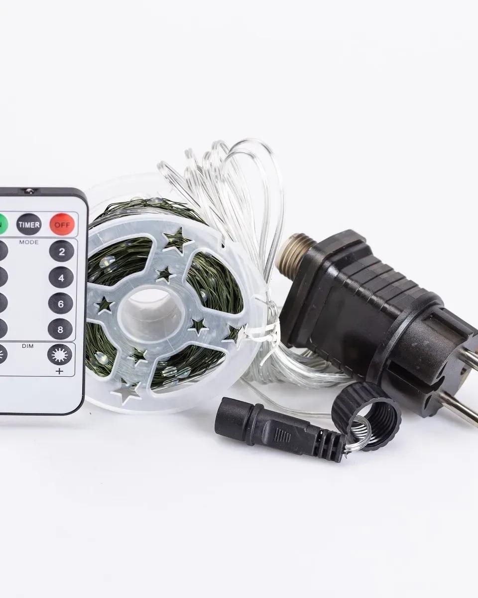 Гирлянда светодиодная Роса зеленый провод с пультом 50 м 500 Led Белый (R33985-1) - фото 3 Гирлянда светодиодная Роса зеленый провод с пультом 50 м 500 Led Белый (R33985-1) - фото 3