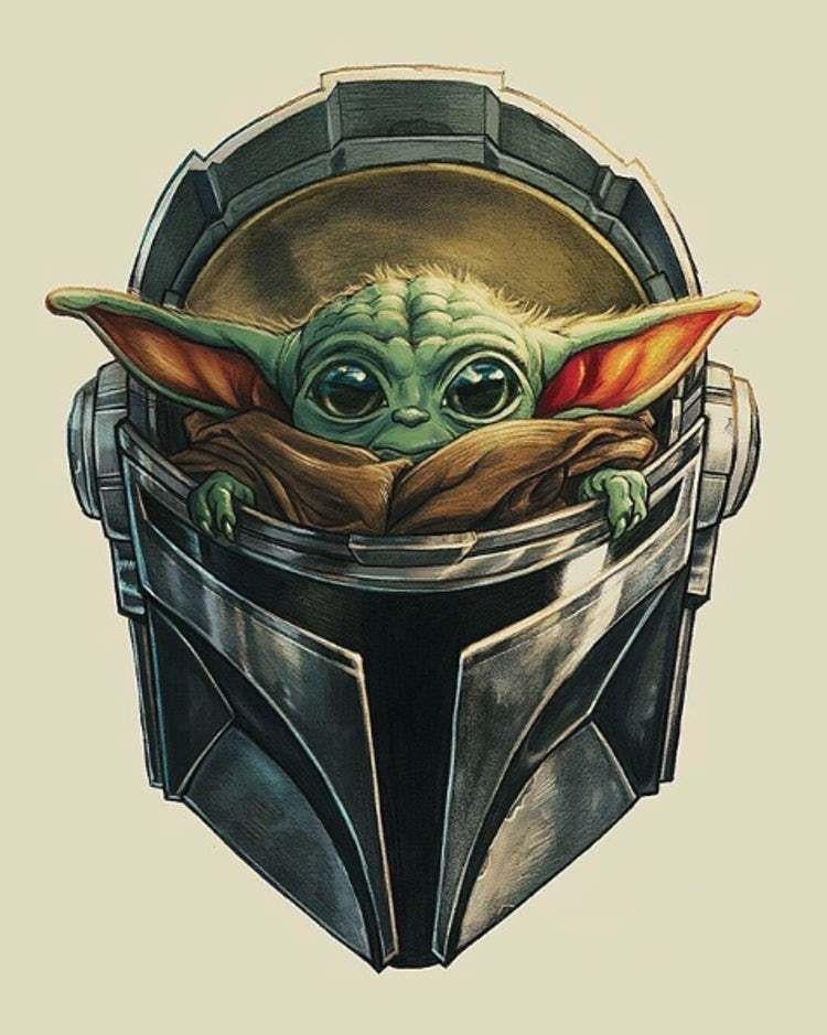 Алмазная мозаика Малыш Йода DIY-3607 полная выкладка 40x30 см (26570)