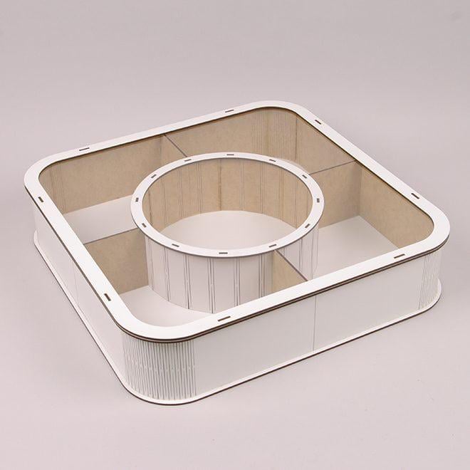 Коробка подарочная Flora квадратная с прозрачной крышкой на 5 отделений Белый (33052)