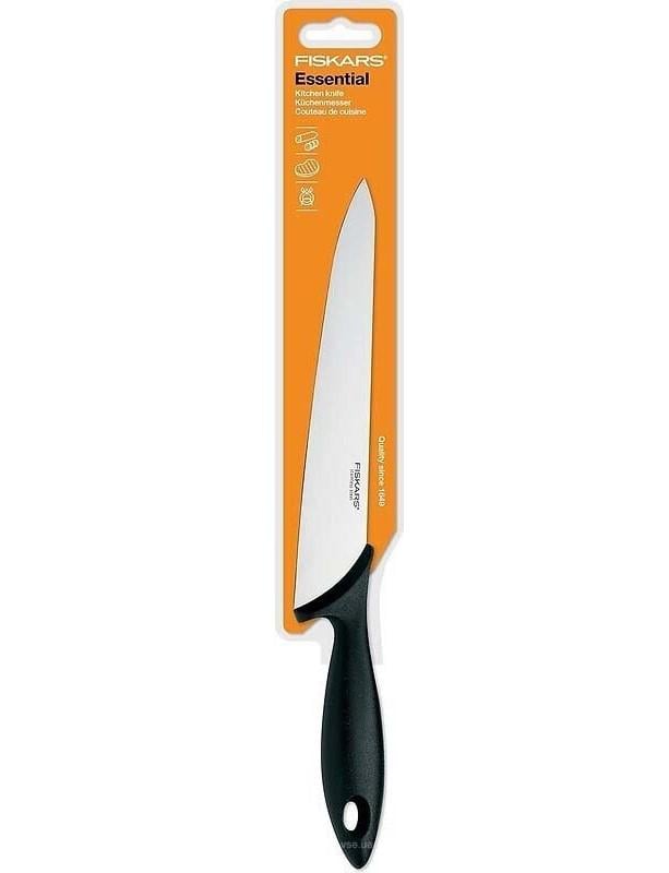 Кухонный нож Fiskars Essential 21 см Черный ручка (1065566) - фото 2 Кухонный нож Fiskars Essential 21 см Черный ручка (1065566) - фото 2