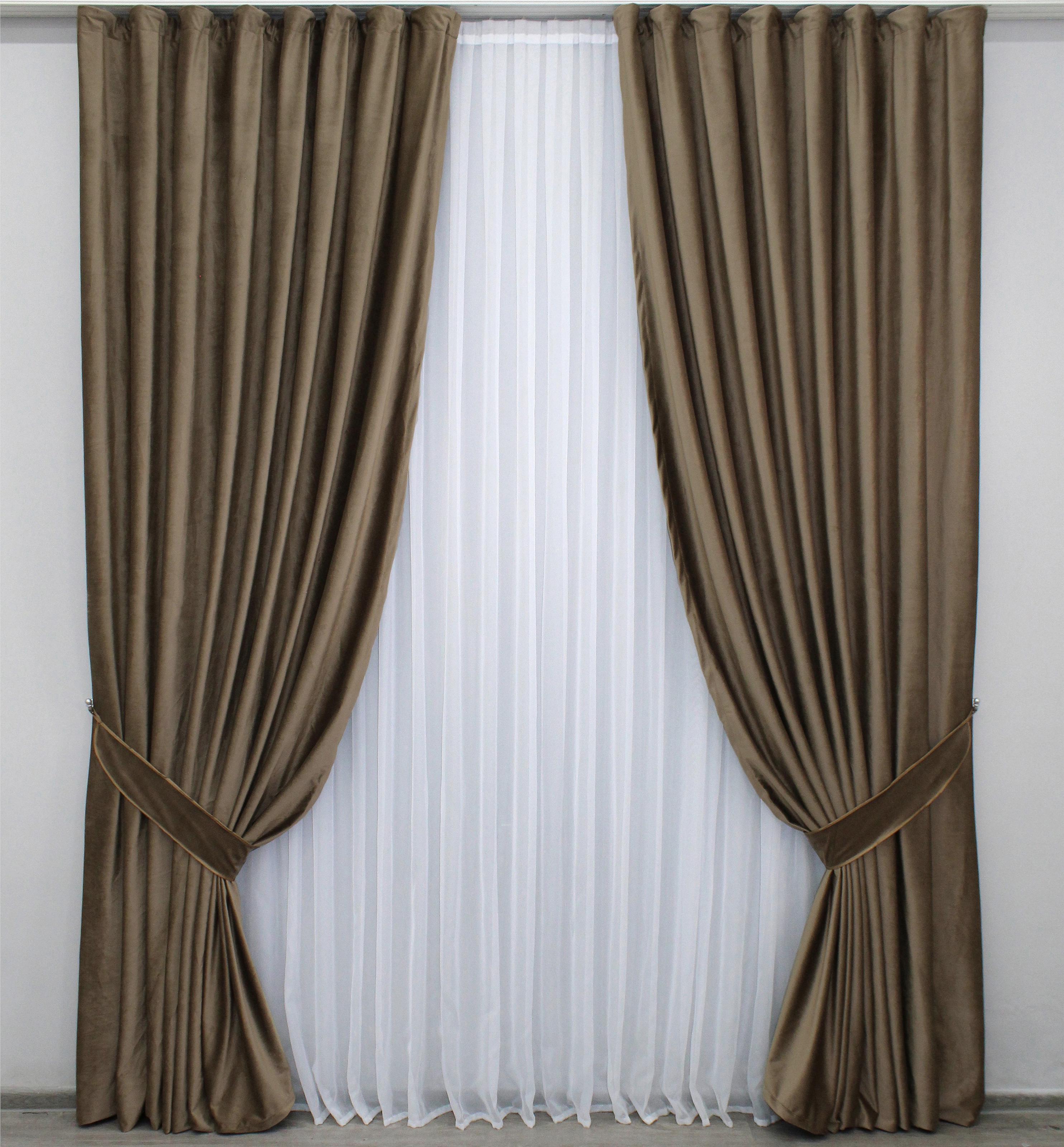 Комплект штор VR-Textil № 1218 ш бархат 150х275 см 2 шт. Светло-коричневый (33-0052) Комплект штор VR-Textil № 1218 ш бархат 150х275 см 2 шт. Светло-коричневый (33-0052)