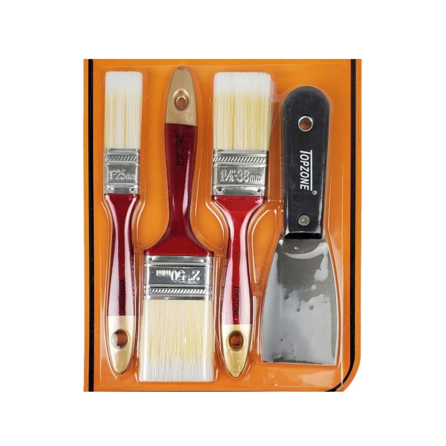 Набор малярный с деревянными ручками шпатель и кисточки 3 шт. 25/38/50 мм (LM-TO-40)