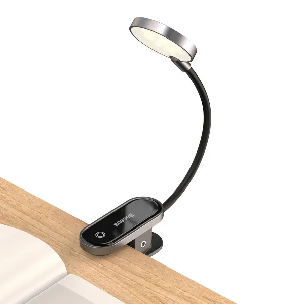 Настольные лампы BASEUS Mini Clip Lamp LED Лампа DGRAD-0G на прищепке 350 mAh Grey - фото 4