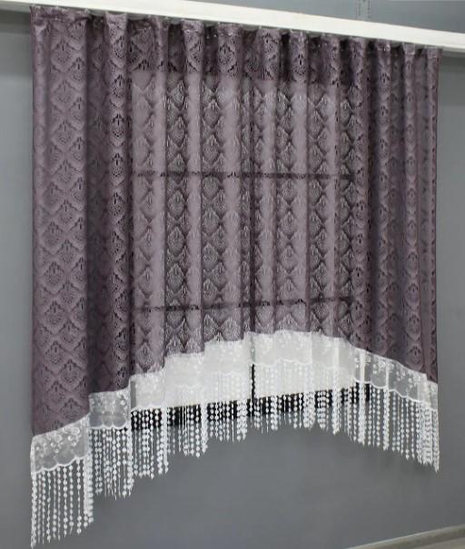 Гардина з аркою сітка макраме 280х170 см Баклажановий/Білий (000к 51-192) - фото 5 Гардина з аркою сітка макраме 280х170 см Баклажановий/Білий (000к 51-192) - фото 5