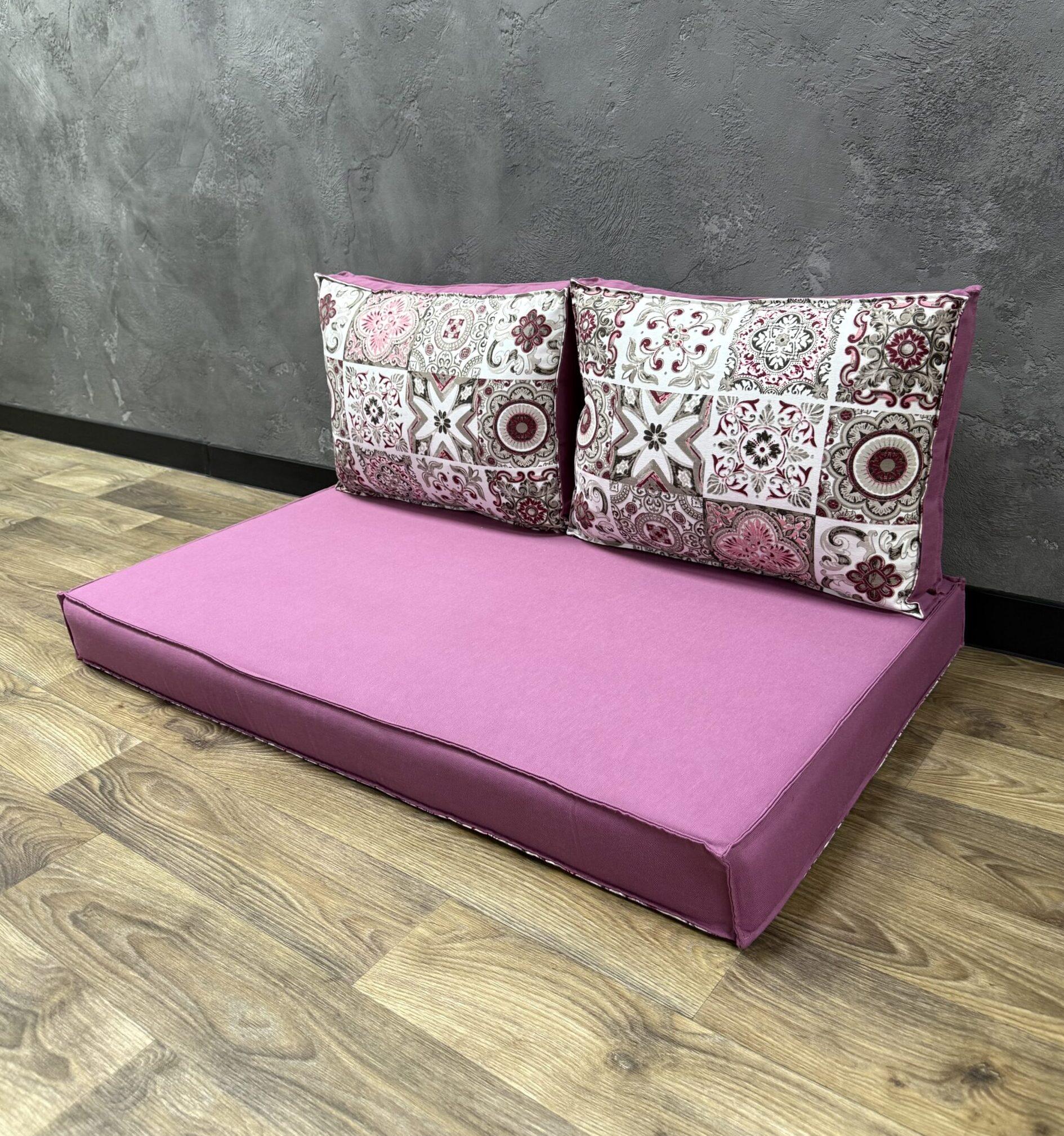 Комплект матрас с подушками Comfort Home Abstraction pink на поддоны/качели/каркасы/садовая мебель панама 120х60х40х5 см